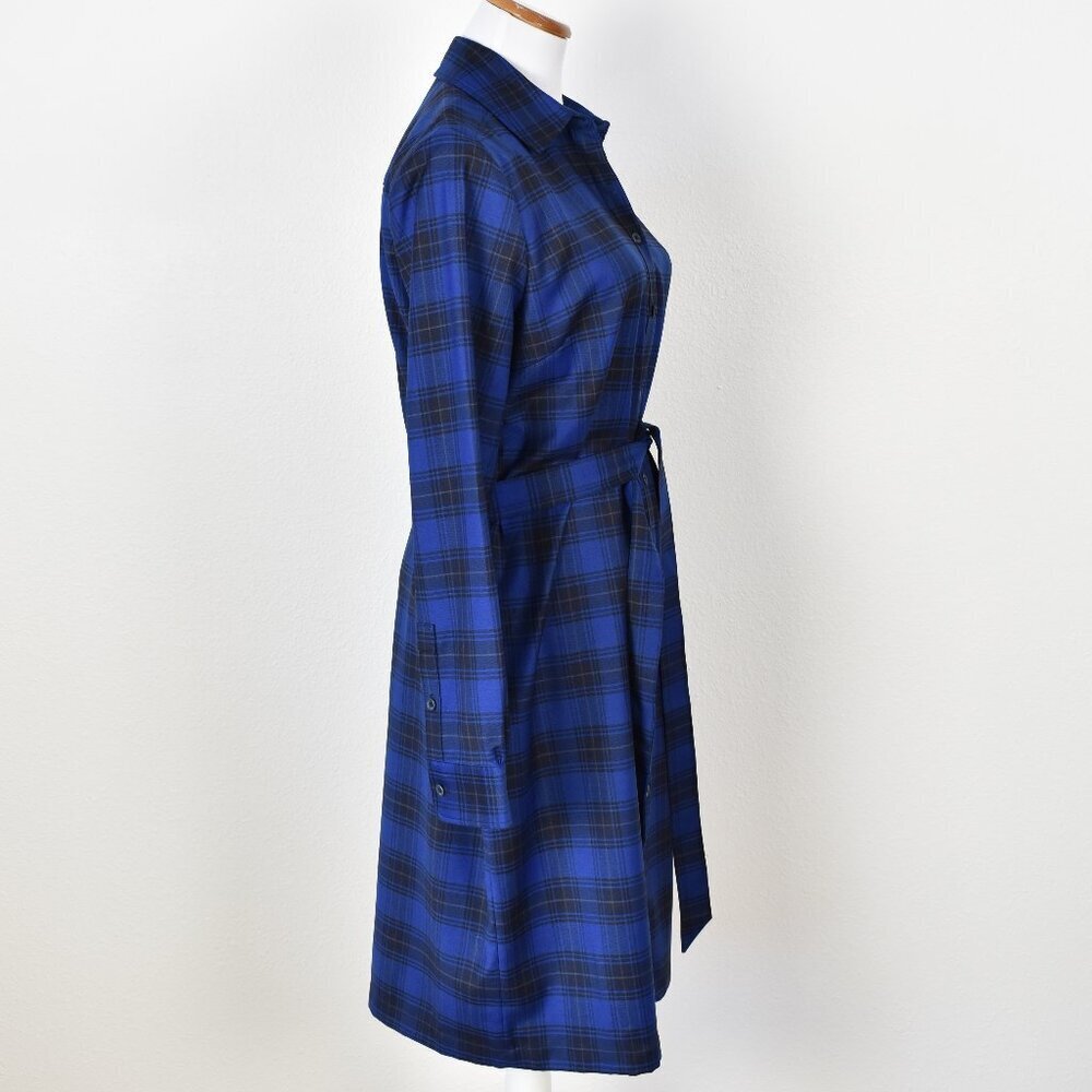 Brooks Brothers Plaid Wool Belted Shirt Dress - 10 - Picture 6 of 9